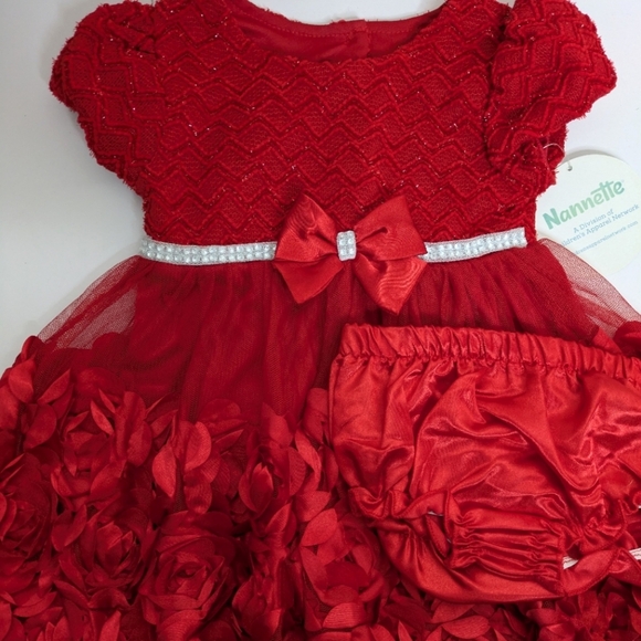 NWT Nannette Red Dress and Bloomers 18m - Picture 1 of 6